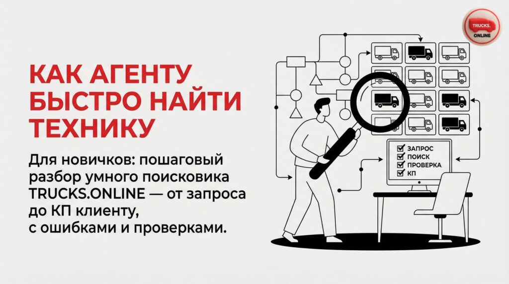 Для новичков: пошаговый разбор умного поисковика TRUCKS.ONLINE — от запроса до КП клиенту, с ошибками и проверками.