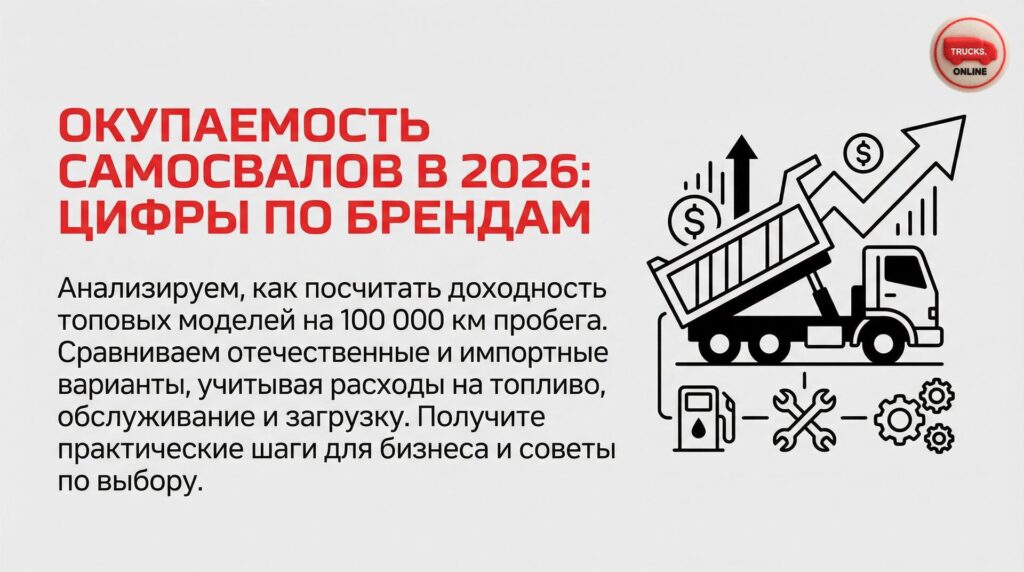 Окупаемость самосвалов 2026: цифры по брендам